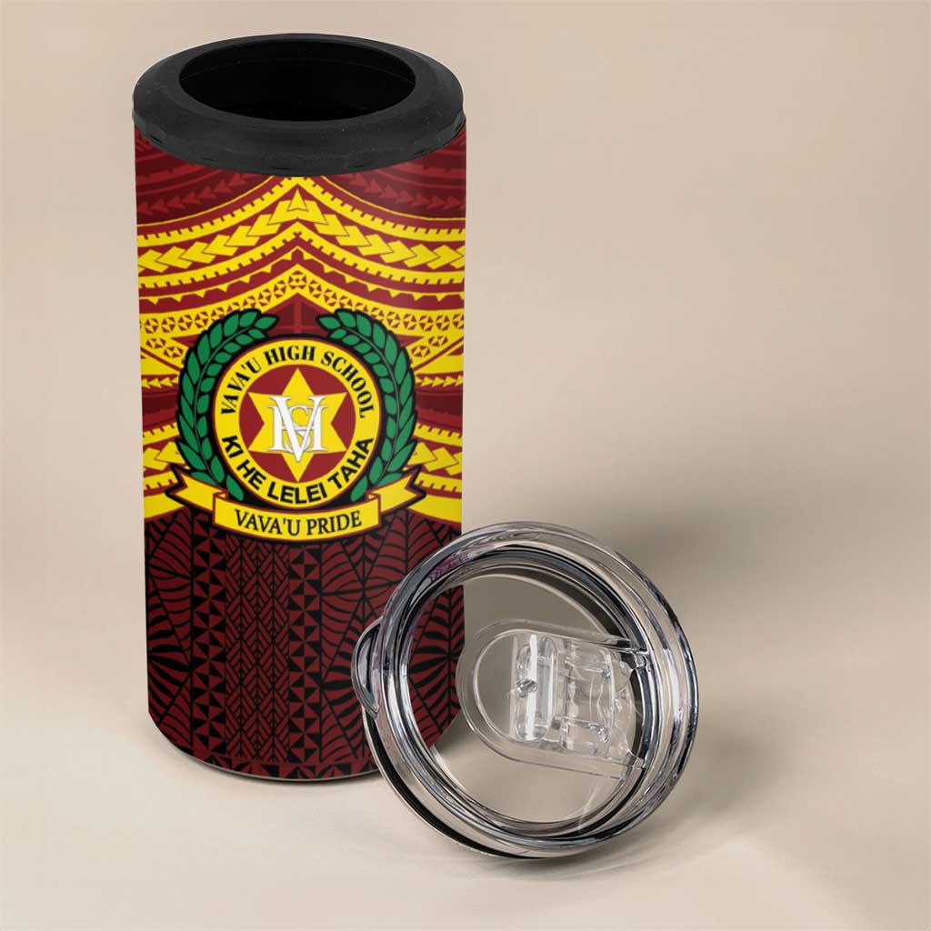 Personalised Tonga Vava'u High School 4 in 1 Can Cooler Tumbler Polynesian Ngatu Tribal LT9 - Polynesian Pride
