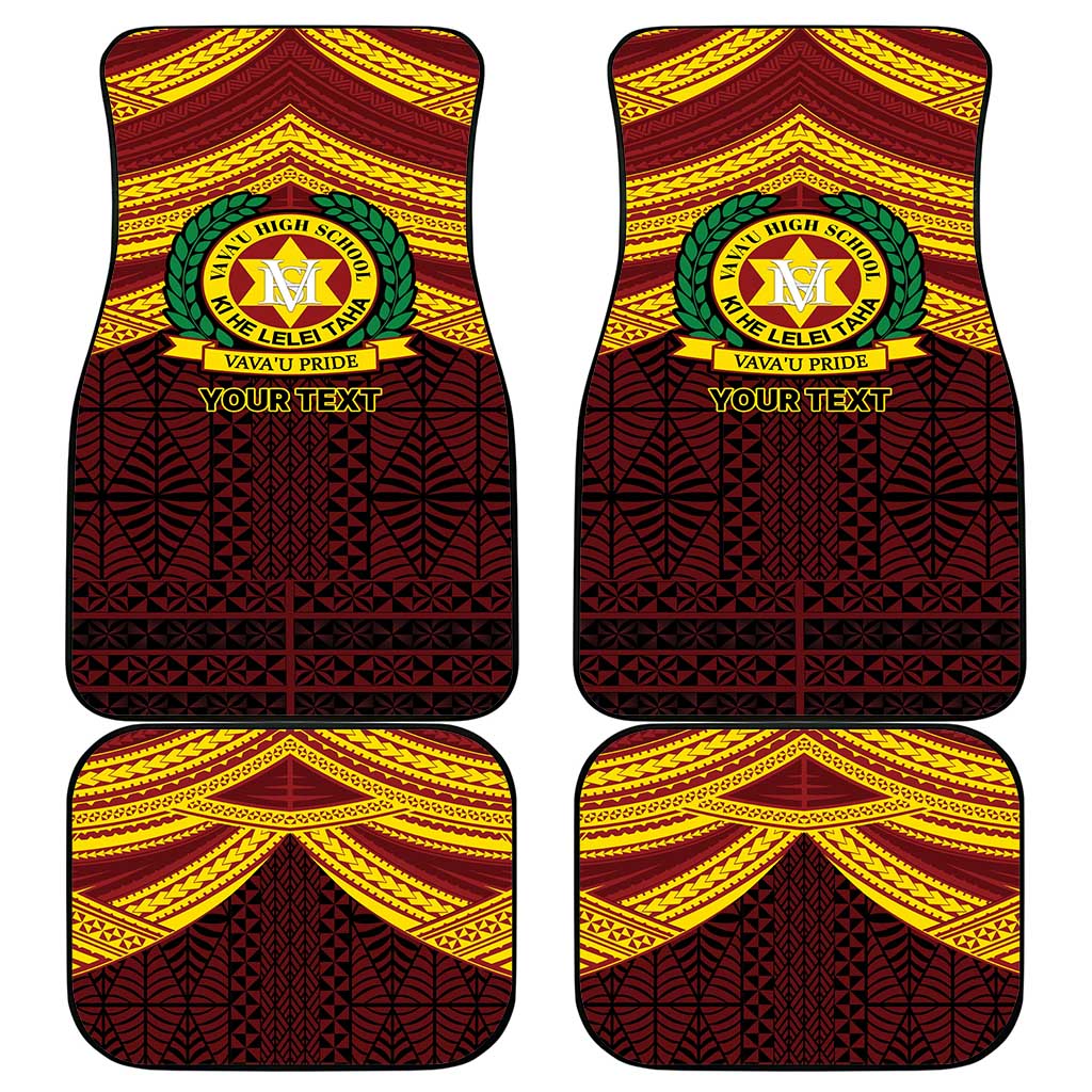 Personalised Tonga Vava'u High School Car Mats Polynesian Ngatu Tribal LT9 - Polynesian Pride