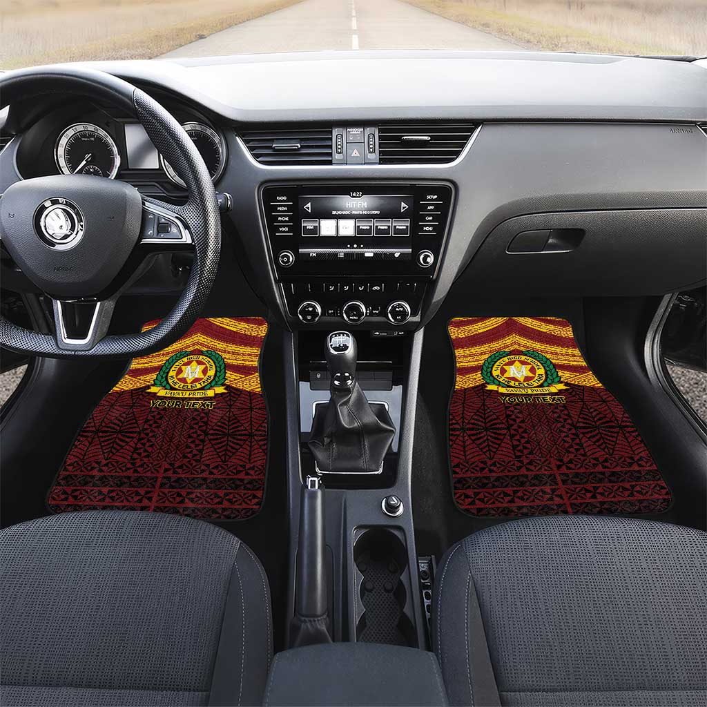 Personalised Tonga Vava'u High School Car Mats Polynesian Ngatu Tribal LT9 Set 2pcs - Front Red - Polynesian Pride