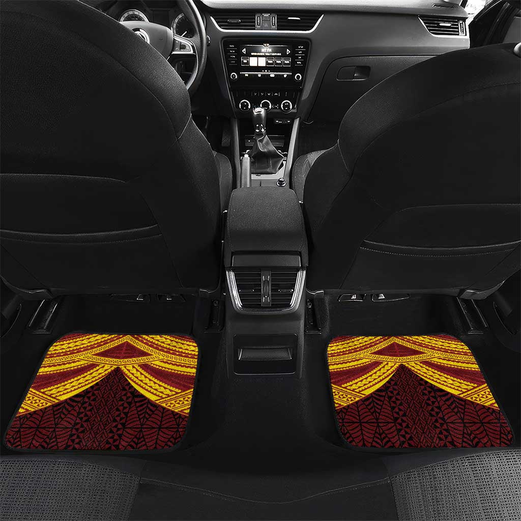 Personalised Tonga Vava'u High School Car Mats Polynesian Ngatu Tribal LT9 Set 2pcs - Back Red - Polynesian Pride