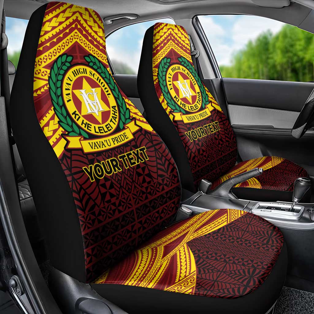 Personalised Tonga Vava'u High School Car Seat Cover Polynesian Ngatu Tribal