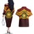 Personalised Tonga Vava'u High School Couples Matching Off The Shoulder Long Sleeve Dress and Hawaiian Shirt Polynesian Ngatu Tribal
