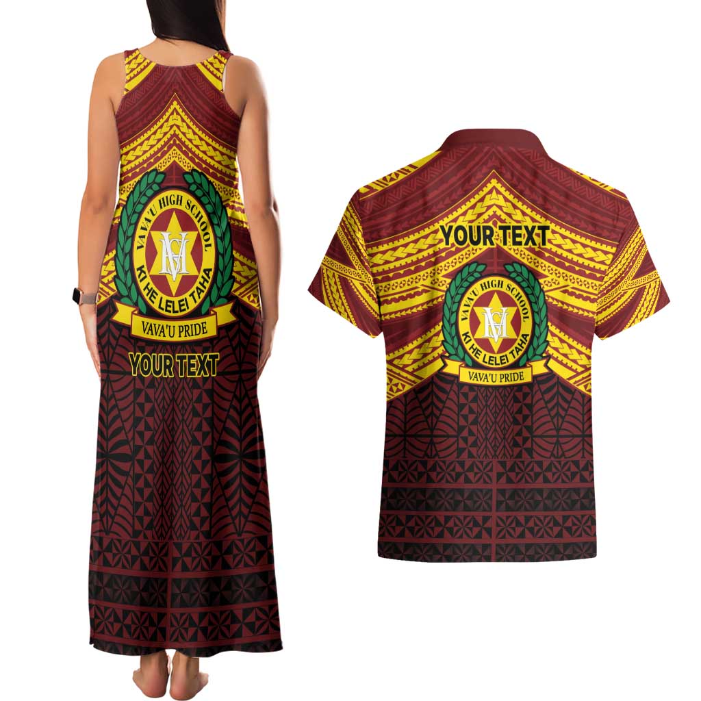 Personalised Tonga Vava'u High School Couples Matching Tank Maxi Dress and Hawaiian Shirt Polynesian Ngatu Tribal LT9 - Polynesian Pride