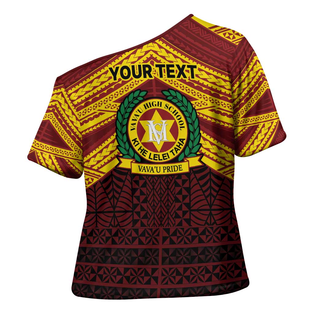 Personalised Tonga Vava'u High School Cross Shoulder Shirt Polynesian Ngatu Tribal LT9 - Polynesian Pride