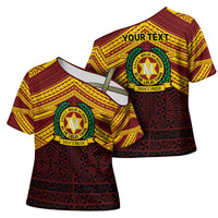 Personalised Tonga Vava'u High School Cross Shoulder Shirt Polynesian Ngatu Tribal LT9 - Polynesian Pride