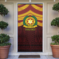 Personalised Tonga Vava'u High School Door Cover Polynesian Ngatu Tribal LT9 Red - Polynesian Pride
