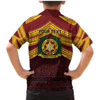 Personalised Tonga Vava'u High School Family Matching Mermaid Dress and Hawaiian Shirt Polynesian Ngatu Tribal