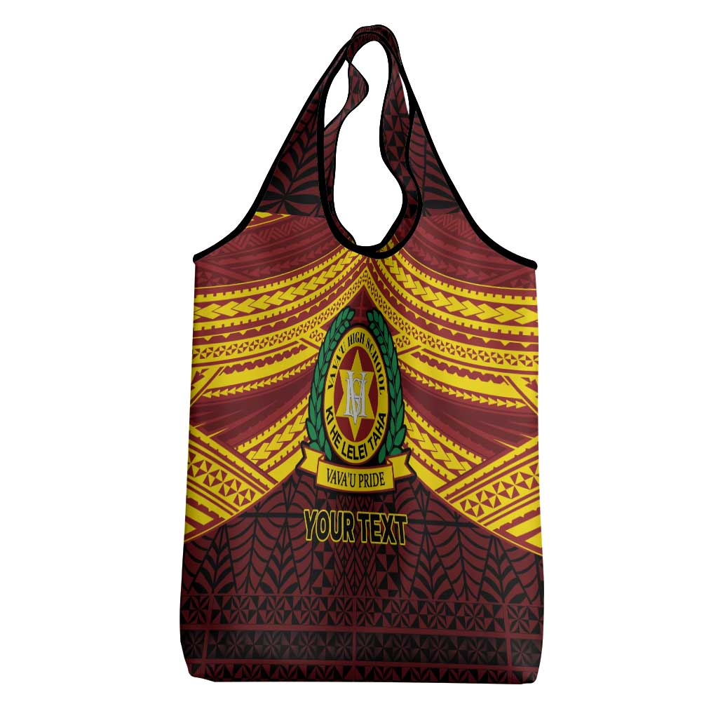 Personalised Tonga Vava'u High School Grocery Bag Polynesian Ngatu Tribal