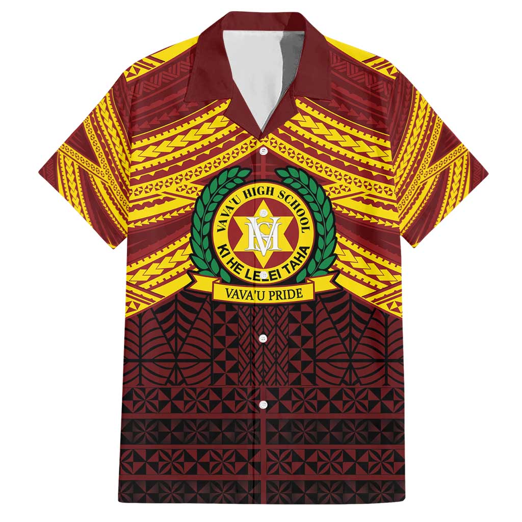 Personalised Tonga Vava'u High School Hawaiian Shirt Polynesian Ngatu Tribal LT9 Red - Polynesian Pride