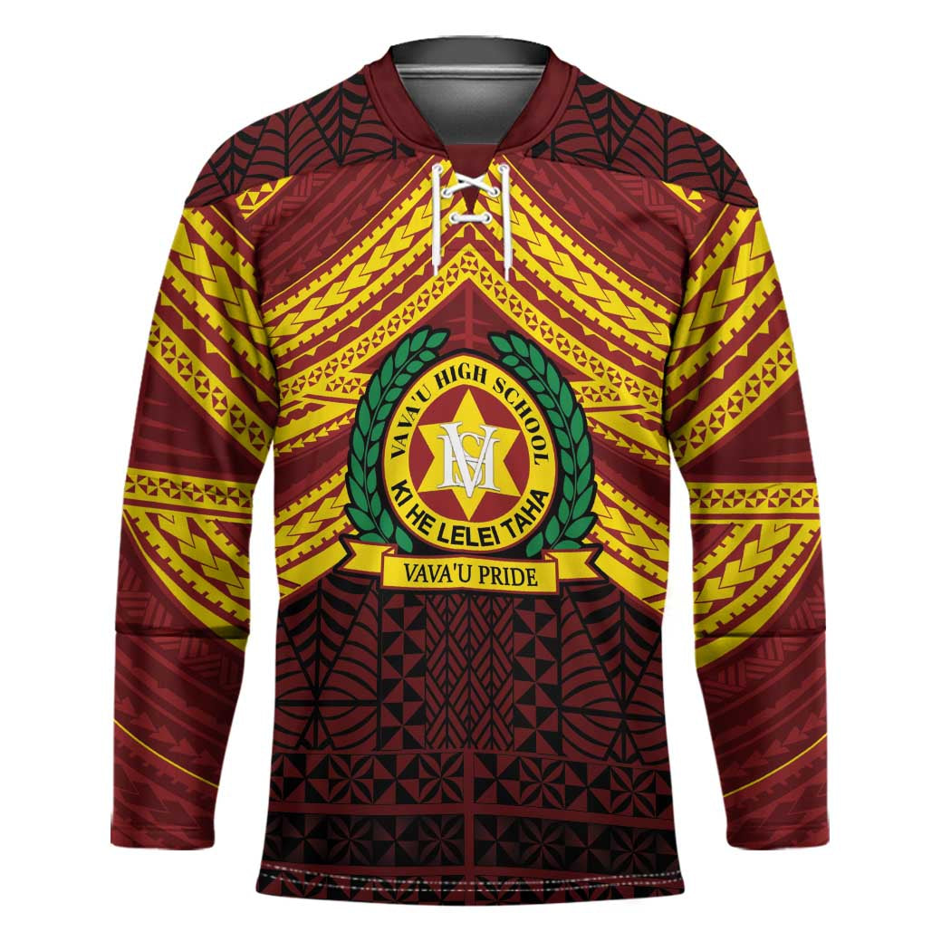 Personalised Tonga Vava'u High School Hockey Jersey Polynesian Ngatu Tribal LT9 Unisex Red - Polynesian Pride
