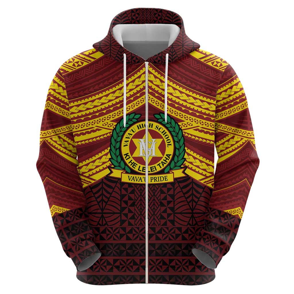 Personalised Tonga Vava'u High School Hoodie Polynesian Ngatu Tribal