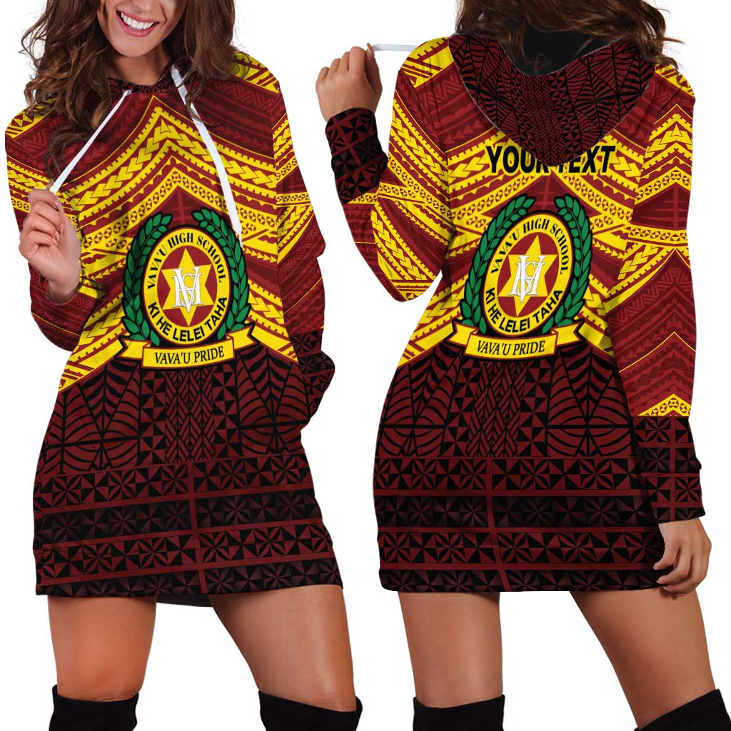 Personalised Tonga Vava'u High School Hoodie Dress Polynesian Ngatu Tribal