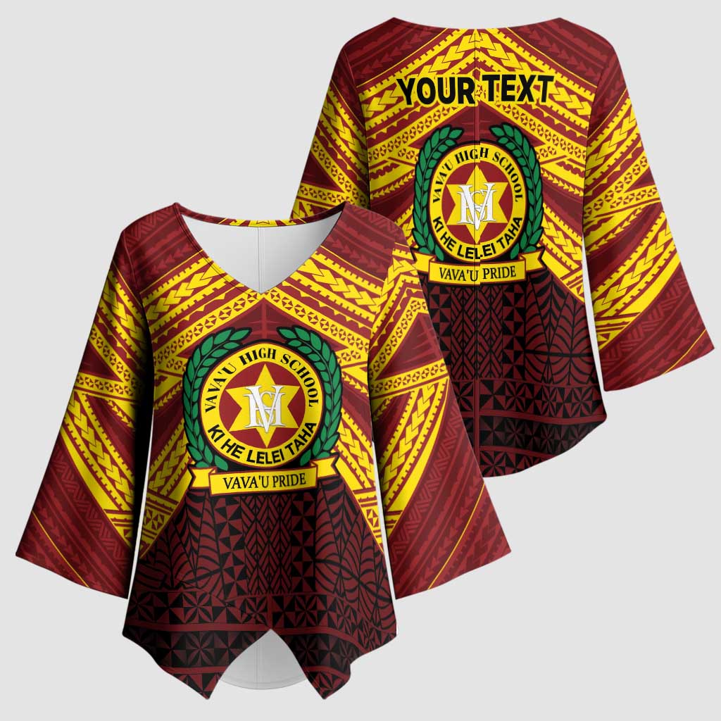 Personalised Tonga Vava'u High School Kimono Sleeve Blouse Polynesian Ngatu Tribal LT9 - Polynesian Pride