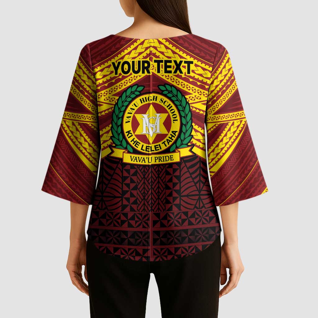Personalised Tonga Vava'u High School Kimono Sleeve Blouse Polynesian Ngatu Tribal LT9 - Polynesian Pride