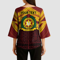 Personalised Tonga Vava'u High School Kimono Sleeve Blouse Polynesian Ngatu Tribal LT9 - Polynesian Pride