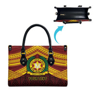 Personalised Tonga Vava'u High School Leather Bag Polynesian Ngatu Tribal - Polynesian Pride