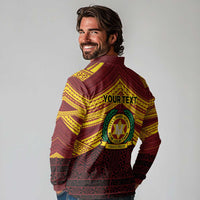 Personalised Tonga Vava'u High School Long Sleeve Polo Shirt Polynesian Ngatu Tribal