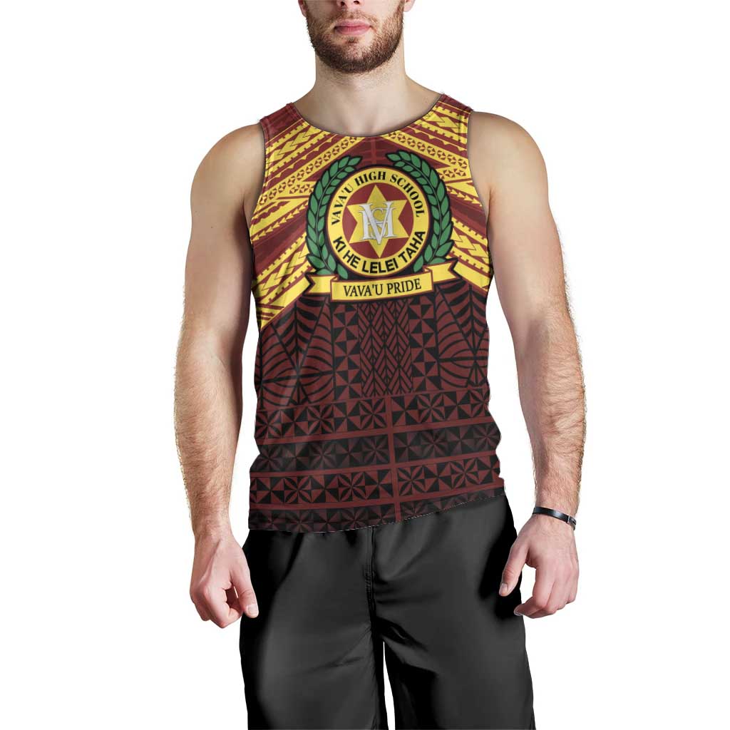 Personalised Tonga Vava'u High School Men Tank Top Polynesian Ngatu Tribal LT9 - Polynesian Pride