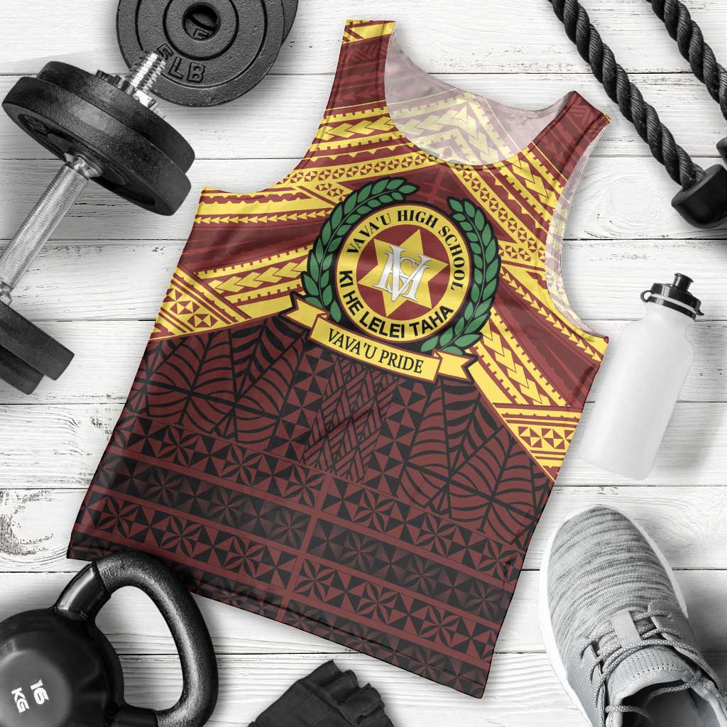 Personalised Tonga Vava'u High School Men Tank Top Polynesian Ngatu Tribal LT9 - Polynesian Pride