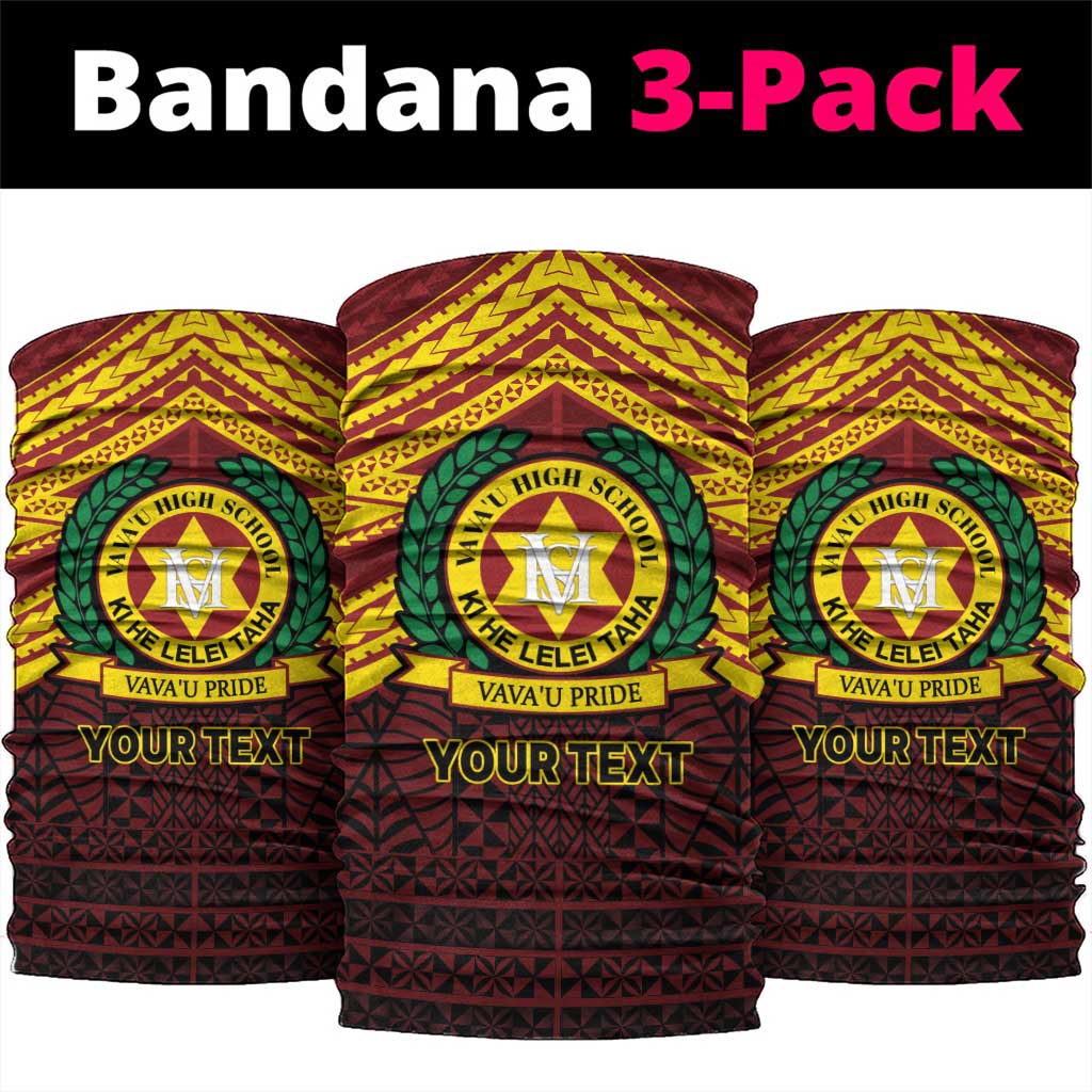 Personalised Tonga Vava'u High School Neck Gaiter Polynesian Ngatu Tribal - Polynesian Pride