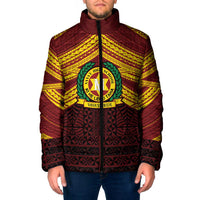 Personalised Tonga Vava'u High School Padded Jacket Polynesian Ngatu Tribal LT9 Men Red - Polynesian Pride