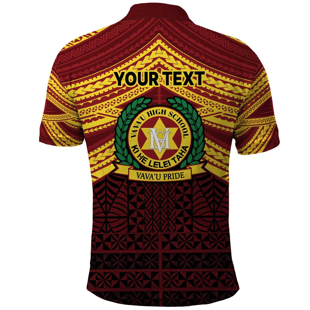 Personalised Tonga Vava'u High School Polo Shirt Polynesian Ngatu Tribal