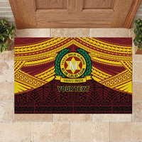 Personalised Tonga Vava'u High School Rubber Doormat Polynesian Ngatu Tribal LT9 Red - Polynesian Pride