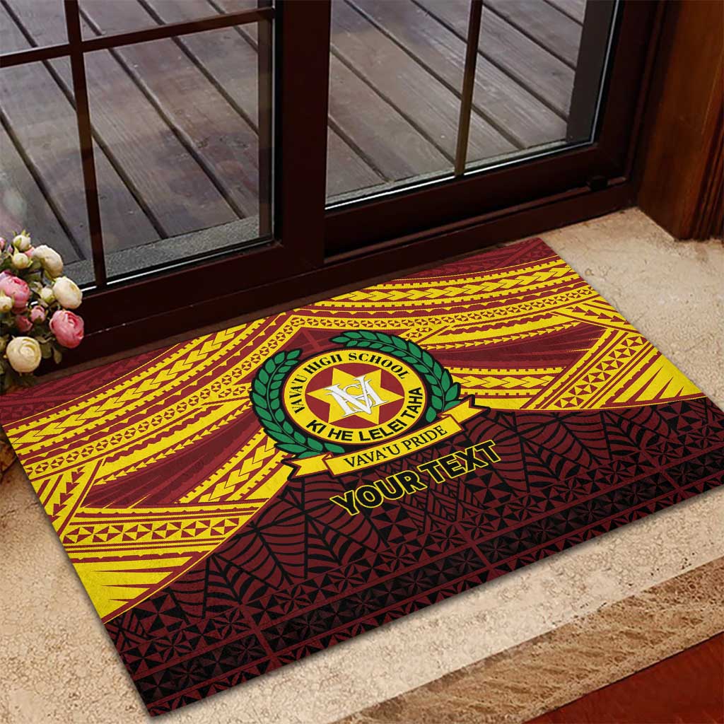 Personalised Tonga Vava'u High School Rubber Doormat Polynesian Ngatu Tribal LT9 - Polynesian Pride