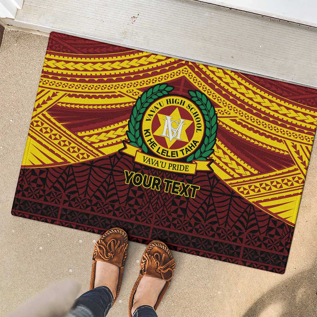 Personalised Tonga Vava'u High School Rubber Doormat Polynesian Ngatu Tribal LT9 - Polynesian Pride