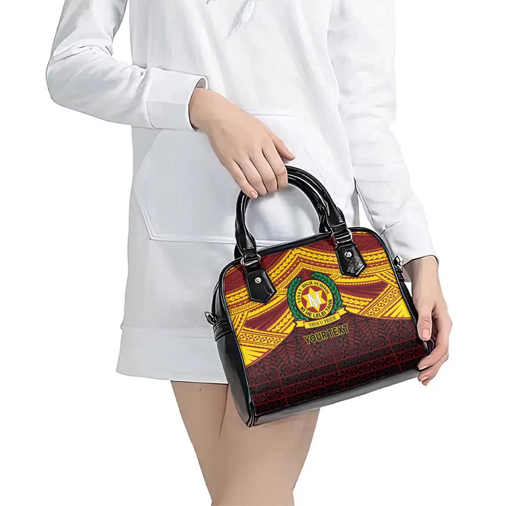 Personalised Tonga Vava'u High School Shoulder Handbag Polynesian Ngatu Tribal