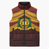 Personalised Tonga Vava'u High School Sleeveless Puffer Jacket Polynesian Ngatu Tribal LT9 Unisex Red - Polynesian Pride