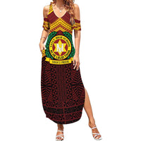 Personalised Tonga Vava'u High School Summer Maxi Dress Polynesian Ngatu Tribal