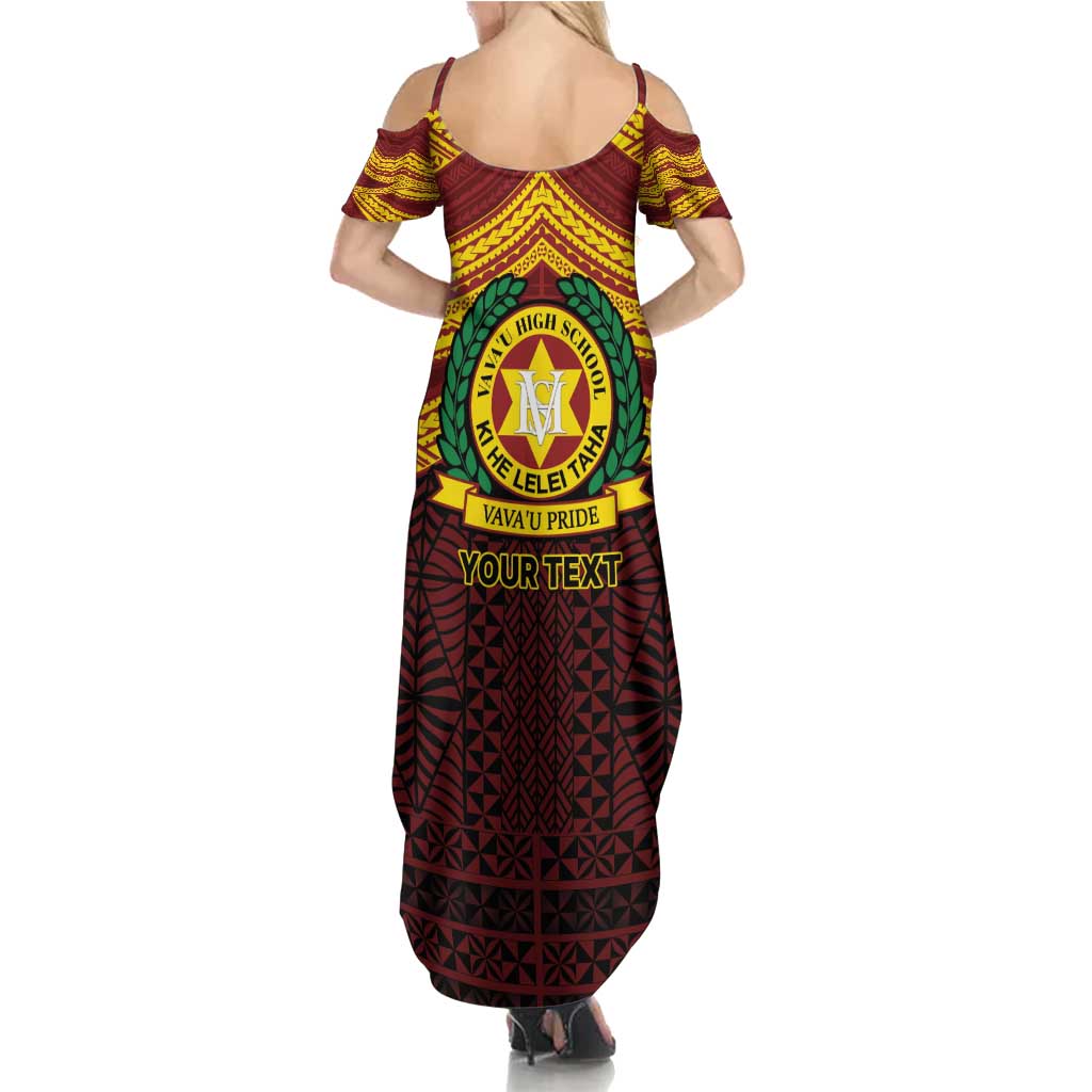 Personalised Tonga Vava'u High School Summer Maxi Dress Polynesian Ngatu Tribal