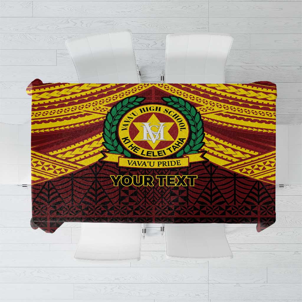Personalised Tonga Vava'u High School Tablecloth Polynesian Ngatu Tribal LT9 Red - Polynesian Pride