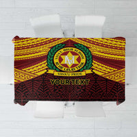 Personalised Tonga Vava'u High School Tablecloth Polynesian Ngatu Tribal LT9 Red - Polynesian Pride