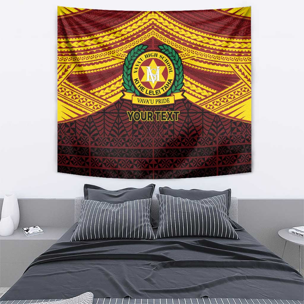 Personalised Tonga Vava'u High School Tapestry Polynesian Ngatu Tribal