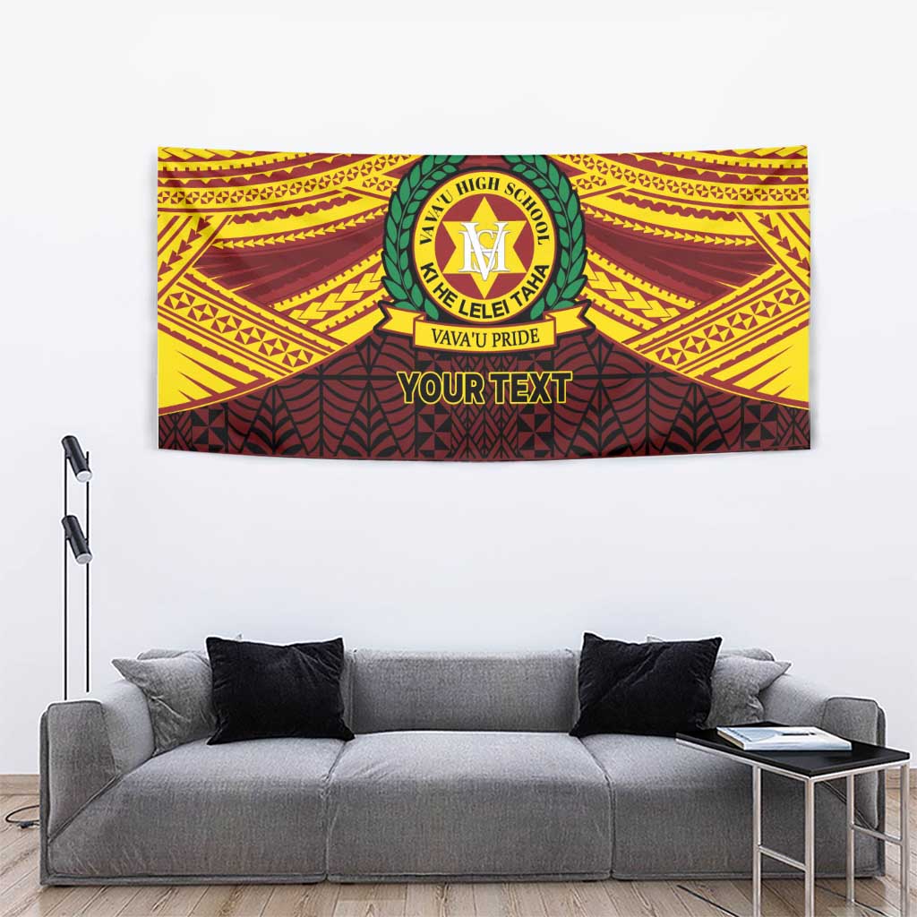 Personalised Tonga Vava'u High School Tapestry Polynesian Ngatu Tribal