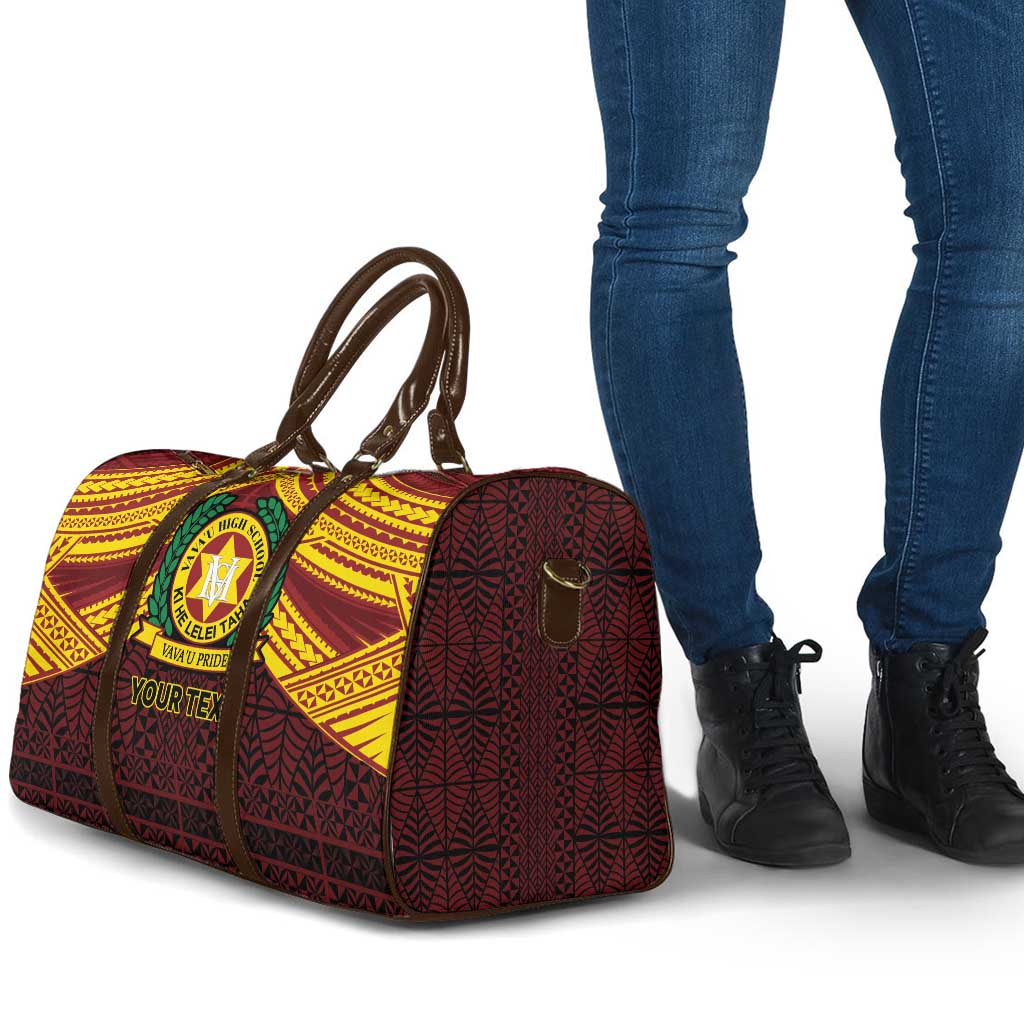 Personalised Tonga Vava'u High School Travel Bag Polynesian Ngatu Tribal - Polynesian Pride