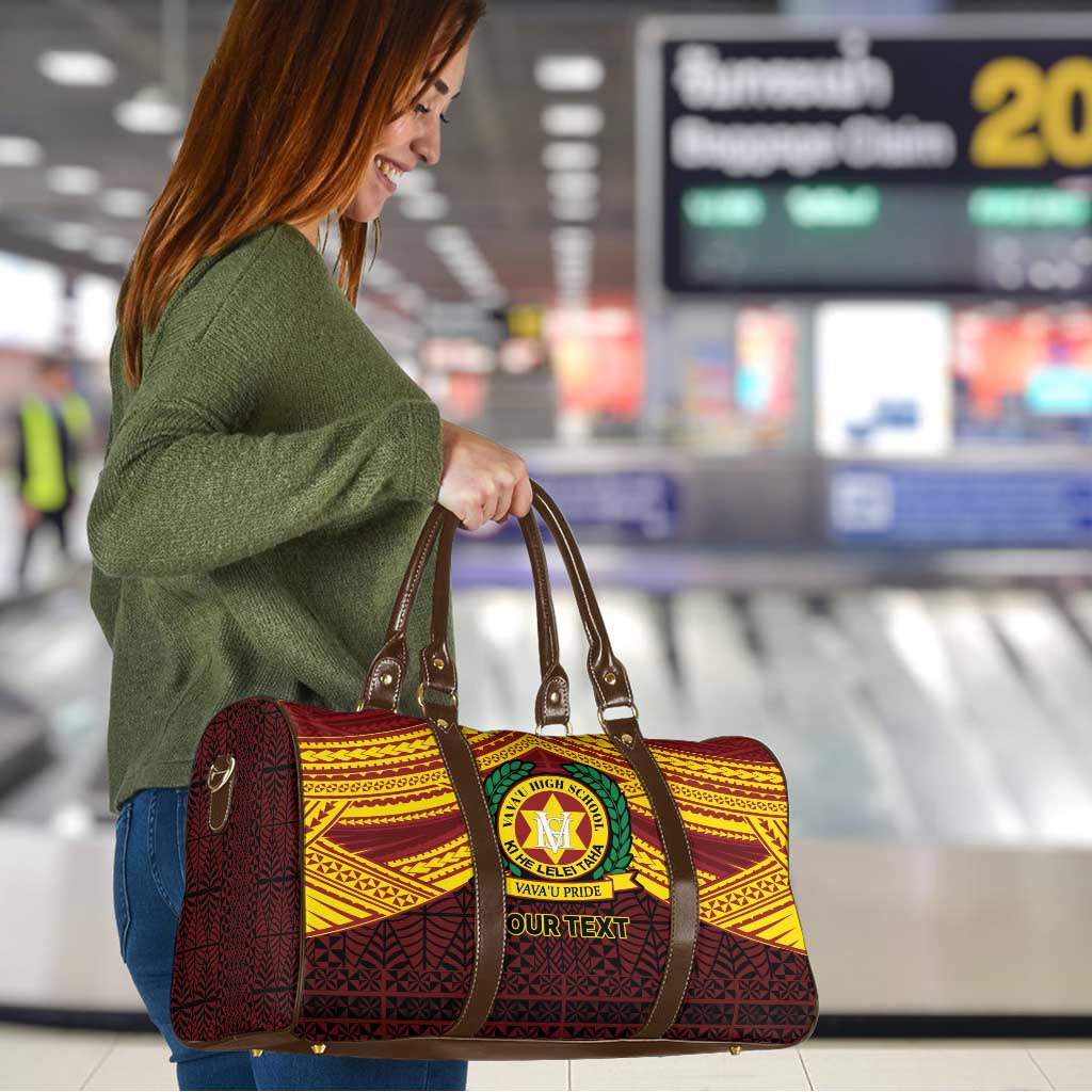 Personalised Tonga Vava'u High School Travel Bag Polynesian Ngatu Tribal - Polynesian Pride