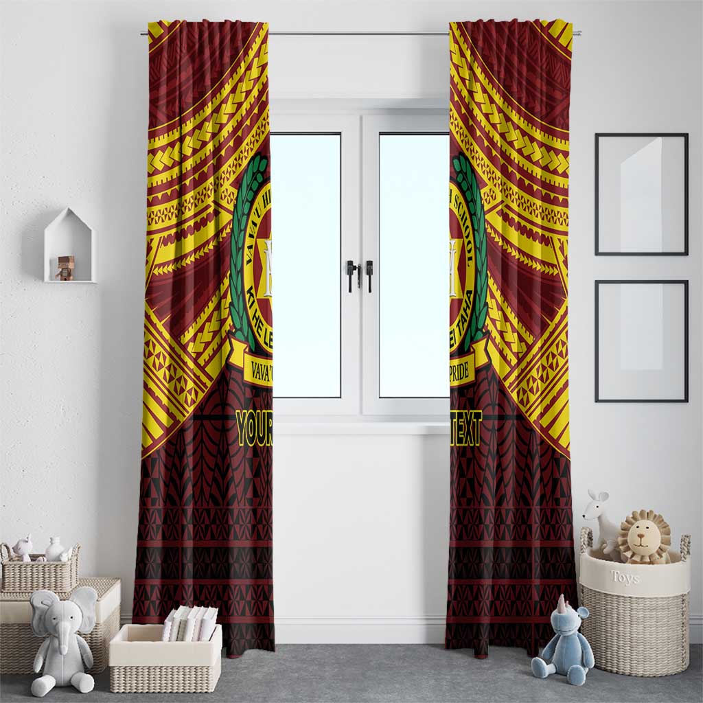 Personalised Tonga Vava'u High School Window Curtain Polynesian Ngatu Tribal LT9 - Polynesian Pride