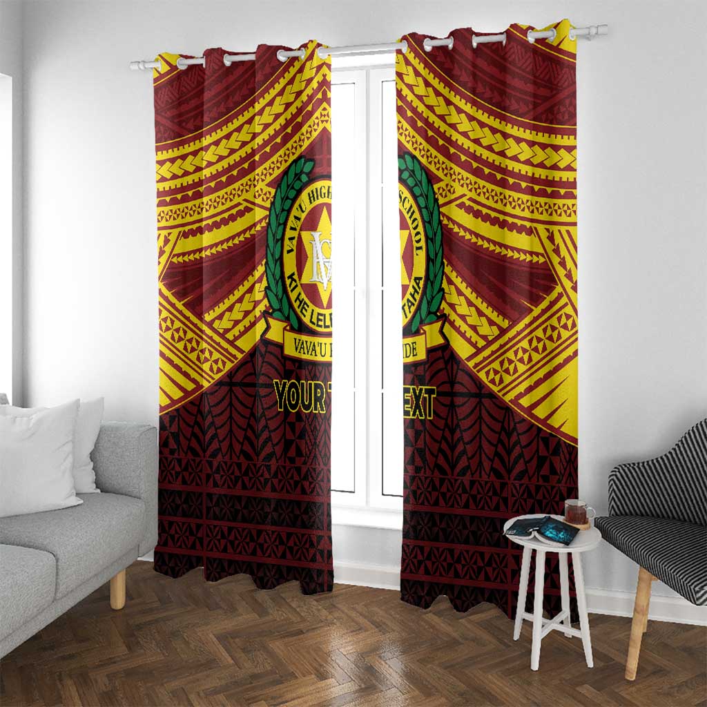 Personalised Tonga Vava'u High School Window Curtain Polynesian Ngatu Tribal LT9 With Grommets Red - Polynesian Pride
