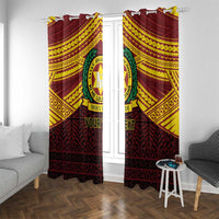 Personalised Tonga Vava'u High School Window Curtain Polynesian Ngatu Tribal LT9 With Grommets Red - Polynesian Pride