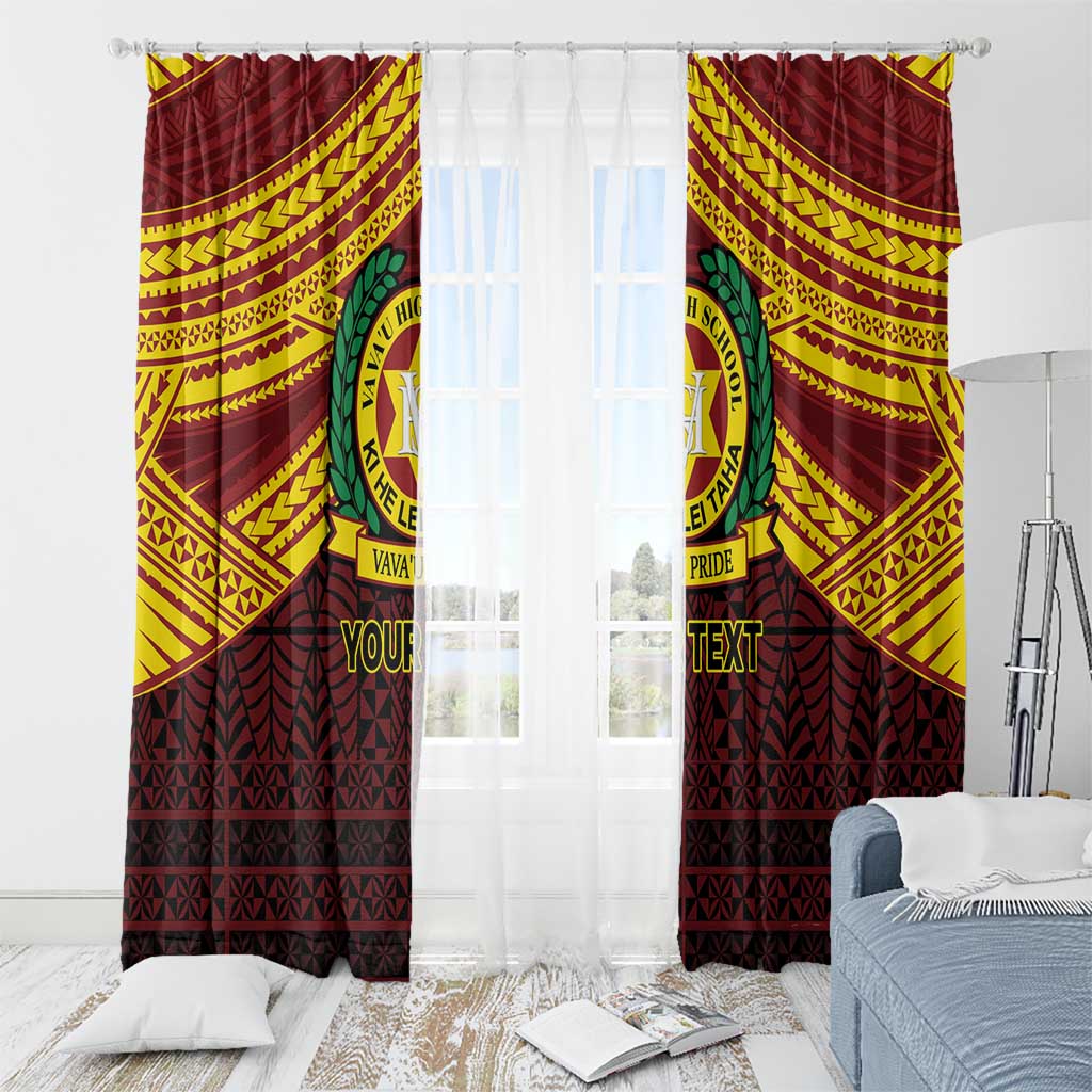 Personalised Tonga Vava'u High School Window Curtain Polynesian Ngatu Tribal LT9 - Polynesian Pride