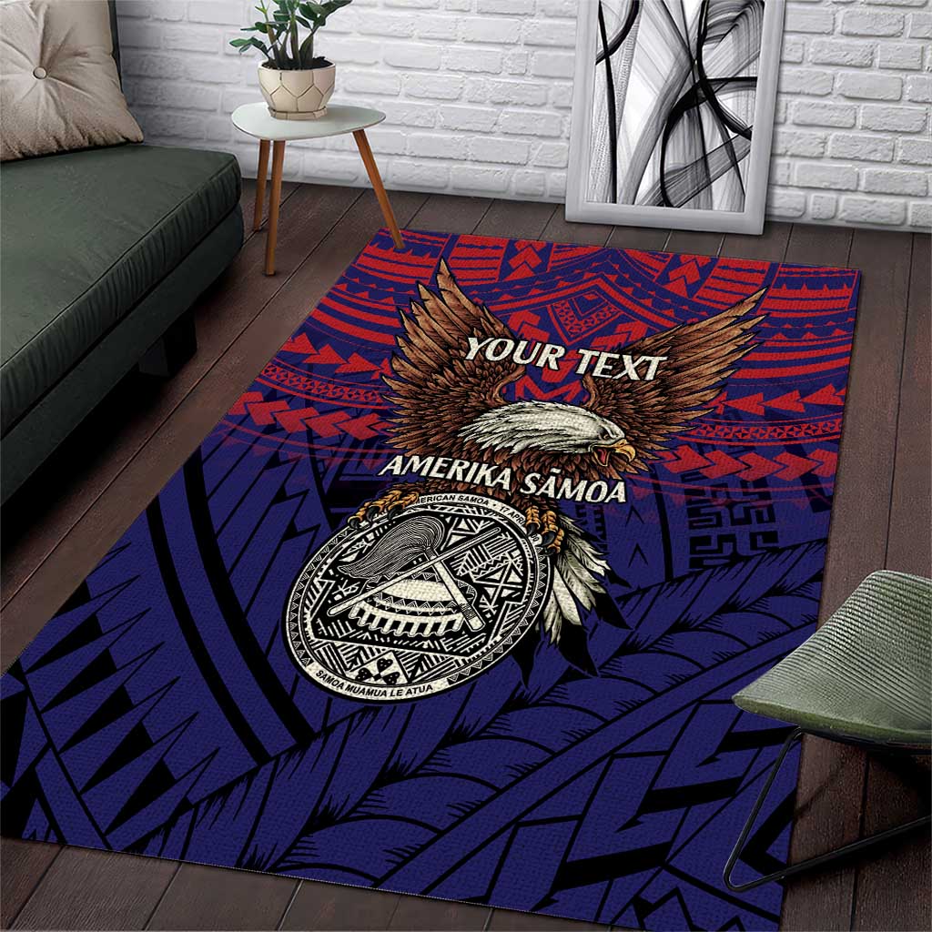 American Samoa Brave Eagle Personalized Area Rug National Flag Color