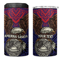American Samoa Brave Eagle Personalized 4 in 1 Can Cooler Tumbler National Flag Color