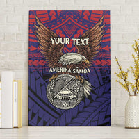 American Samoa Brave Eagle Personalized Canvas Wall Art National Flag Color LT9 Without Frame Blue - Polynesian Pride
