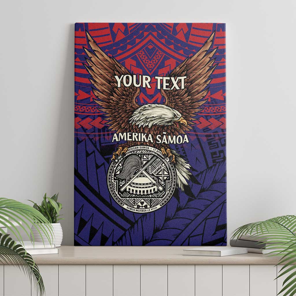 American Samoa Brave Eagle Personalized Canvas Wall Art National Flag Color LT9 - Polynesian Pride