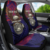 American Samoa Brave Eagle Personalized Car Seat Cover National Flag Color
