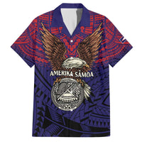 American Samoa Brave Eagle Personalized Family Matching Off The Shoulder Long Sleeve Dress and Hawaiian Shirt National Flag Color