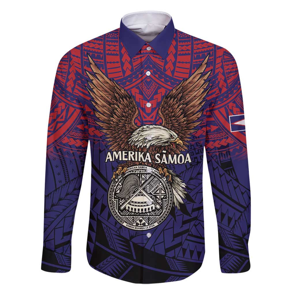 American Samoa Brave Eagle Personalized Family Matching Puletasi and Hawaiian Shirt National Flag Color